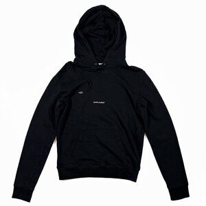 Saint Laurent Rive Gauche Logo Hoodie Black Size S 2019